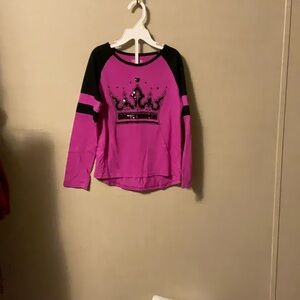 Place Pink and Black Crown Long Sleeve Tee